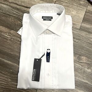 Slim fit white button do long sleeve
